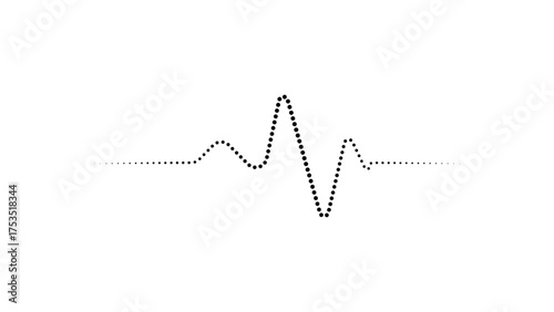 Dynamic heartbeat pulse line illustration using dots, symbolizing life, health, and medical innovation in a modern, clean design.