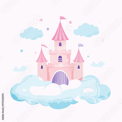 Schloss in den Wolken – zarte Pastellfarben
