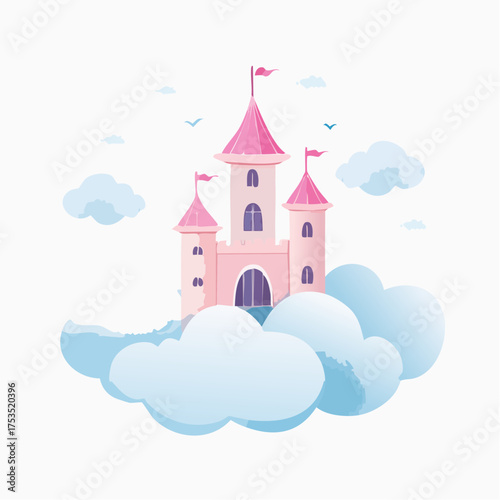 Schloss in den Wolken – zarte Pastellfarben