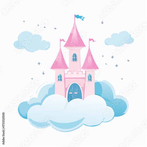 Schloss in den Wolken – zarte Pastellfarben