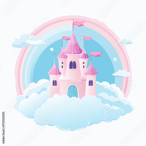 Schloss in den Wolken – zarte Pastellfarben