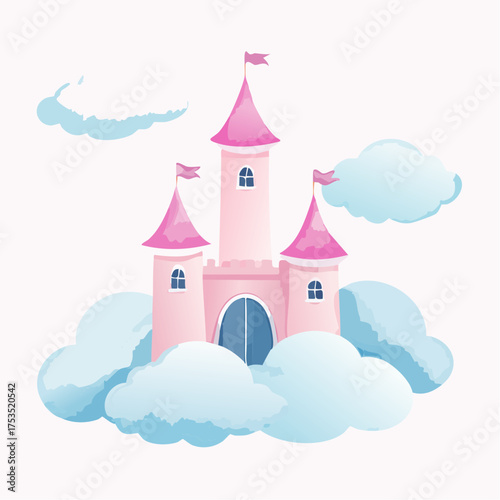 Schloss in den Wolken – zarte Pastellfarben