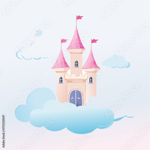 Schloss in den Wolken – zarte Pastellfarben