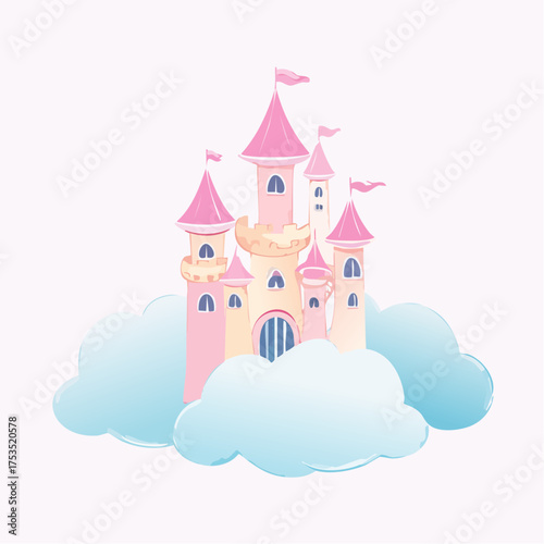 Schloss in den Wolken – zarte Pastellfarben