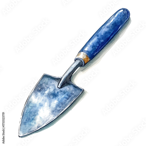 Trowel, watercolor painting vector, isolated on a white background.