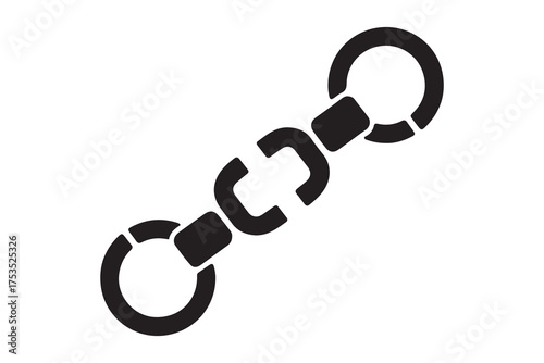 Breaking the chains of slavery, a sign of freedom. Flat design. one line Icon drawing with white background