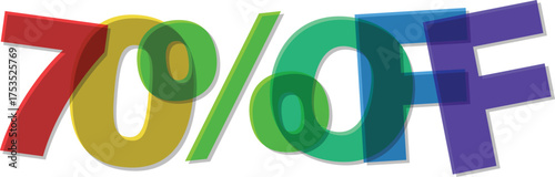 Seventy percent off colorful vector design for sale promotion marketing