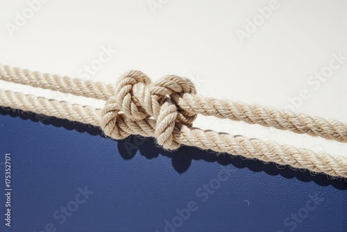 Close up shot of a rope with a knot
