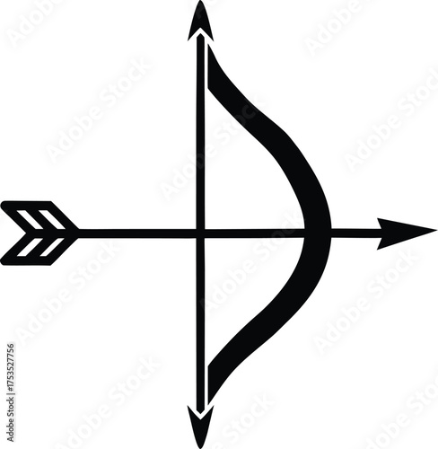 Archery Bow and Arrow Minimalist Icon