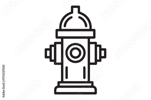 Fire hydrant line icon. one line Icon drawing with white background