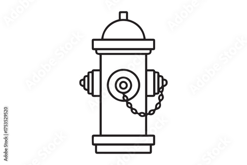 Fire hydrant line icon. one line Icon drawing with white background