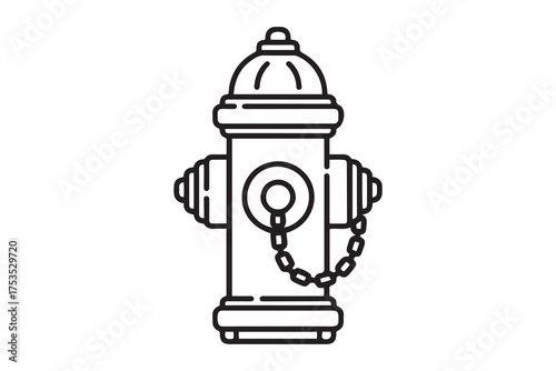 Fire hydrant line icon. one line Icon drawing with white background