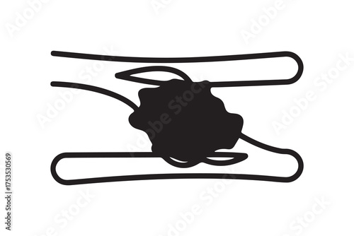 Thrombosis icon. Flat design. one line Icon drawing with white background