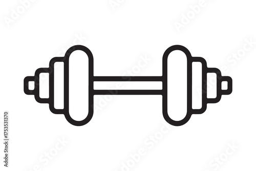 weights icon. Thin linear style design. one line Icon drawing with white background