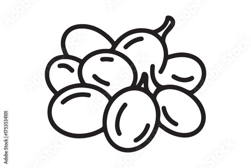 capers icon. Thin linear style design. one line Icon drawing with white background