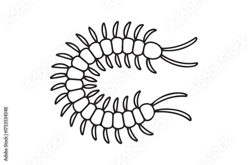 centipede icon. Thin linear style design. one line Icon drawing with white background