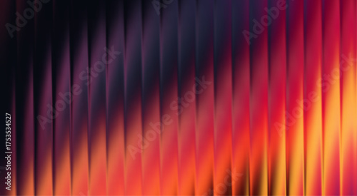 Ribbed glass texture effect with multicolored vertical stripes. Abstract vector background. Blurred refracted pattern. Minimalist aesthetic design template for modern visual art project