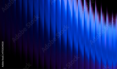 Ribbed glass texture effect with blue vertical stripes. Abstract vector background. Blurred refracted pattern. Minimalist aesthetic design template for modern visual art project