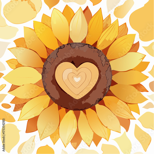 Sonnenblumenherz in Großaufnahme