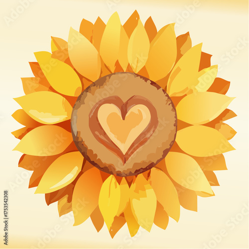 Sonnenblumenherz in Großaufnahme