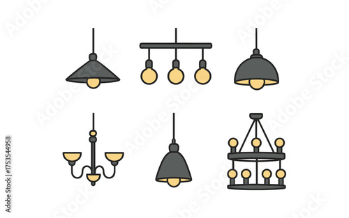 Modern lighting collection with minimalist hanging lamps and chandeliers design