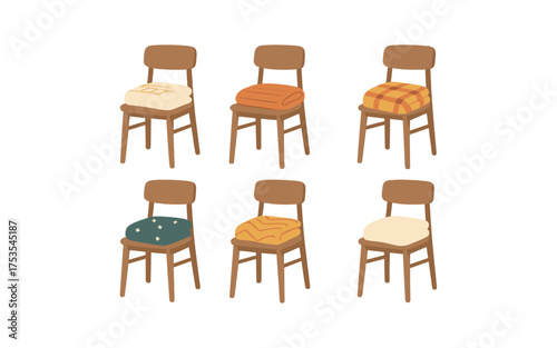 Cozy chairs with soft cushions in warm, autumnal tones