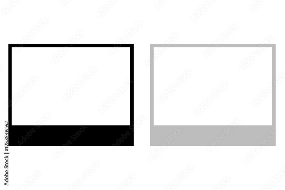 Obraz premium Minimalist Large Polaroid Frame Vector – Blank Photo Outline Clipart for Scrapbooking & Prints