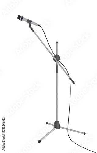 Grey microphone stand. vector illustration