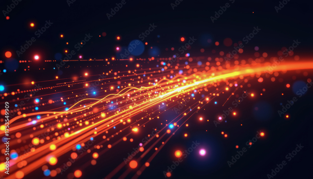 Obraz premium Dynamic optical data visualization digital space abstract art vibrant environment aesthetic view modern concept