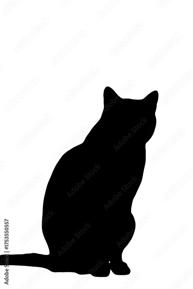 Obraz premium black cat on white background