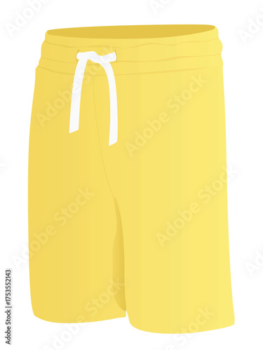 Yellow male shorts. vector illustration	