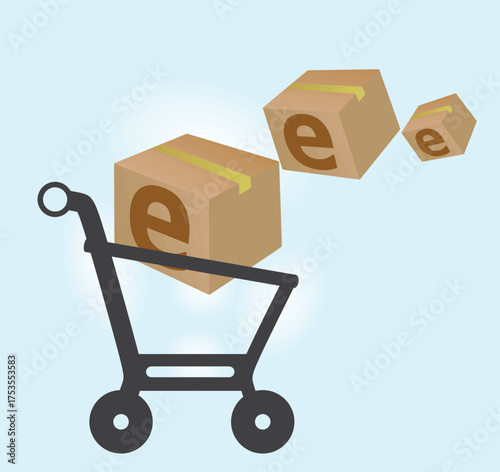 E buy cart concept. vector	
