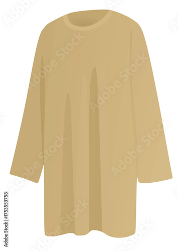 Brown modest dress. vector illustration	
