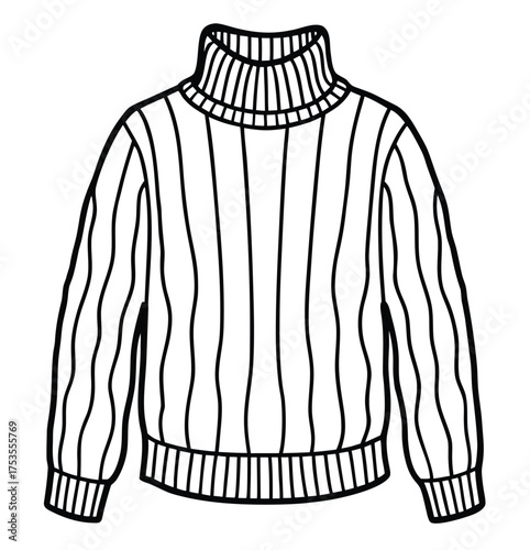 Vector illustration of men's clothing and fashion: a casual cotton sweater, shirt, jacket, and coat design, stylish textile apparel for winter wear