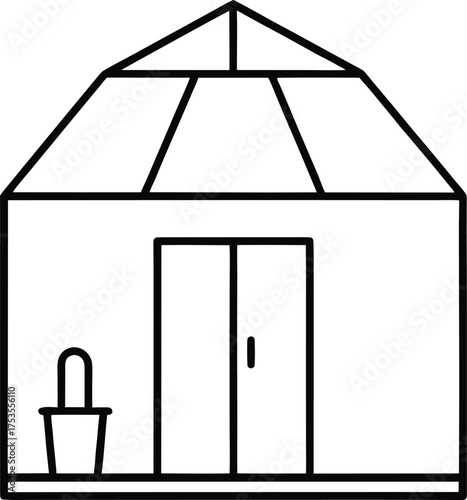 Greenhouse Temperature Controller Line Art Transparent Background
