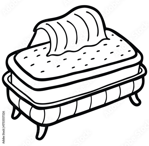 hand drawn cake illustration with cherry and cream