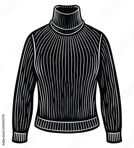 vector illustration of a sweater isolated on white background