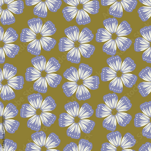 abstract a solid multicolor small and big flower mixed vector pattern arrangement with medium color, all over vector design with white background illustration digital