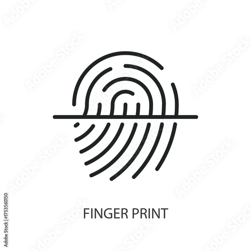 Finger print thin line vector icons.