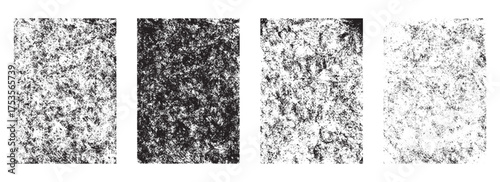 Grunge overlays vector. Different paint textures with splay effect and drop ink splashes. Dirty grainy stamp and scratches and damage marks. Urban grunge overlay.