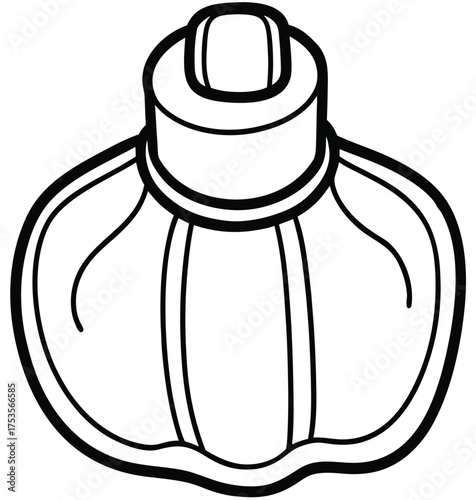 Simple Hot Water Bottle Illustration Comforting Relief for Sore Muscles with a Curved Neck Design