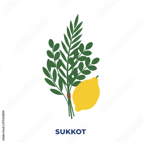 The Jewish festival Sukkot involves the four species—palm branch, willow and myrtle leaves, and a bright yellow etrog—known as the lulav and esrog