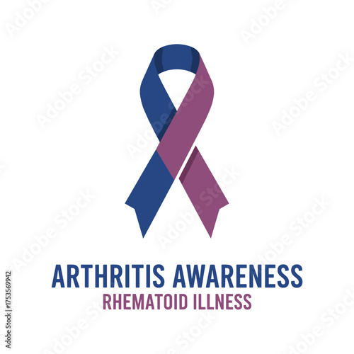 Blue and purple ribbons raise awareness for rheumatoid arthritis