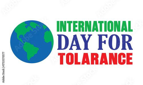 International day for tolerance globe and text illustration