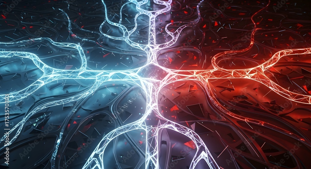 custom made wallpaper toronto digital“Abstract Neural Network Connection Representing Artificial Intelligence and Digital Energy Flow”