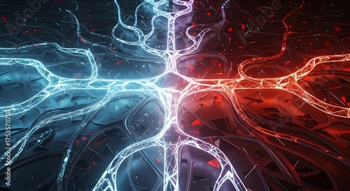 Wallpaper Mural “Abstract Neural Network Connection Representing Artificial Intelligence and Digital Energy Flow” Torontodigital.ca