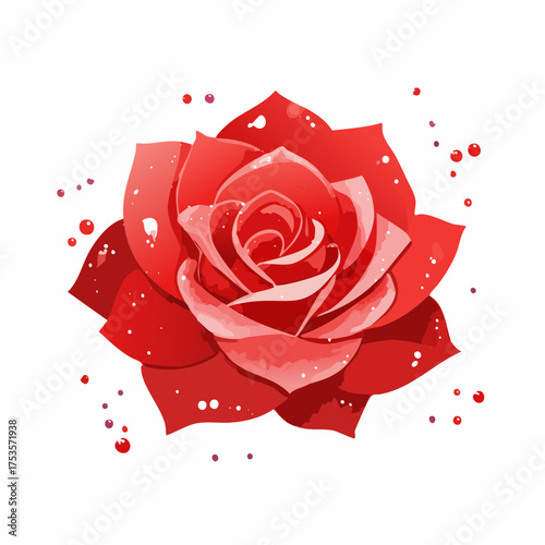 Rote Rose mit Tauperlen – klassisches Blumenporträt