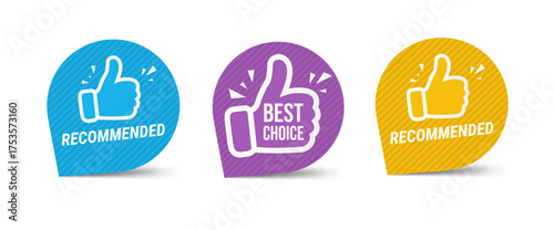 Color Best Choice Label Set White Background