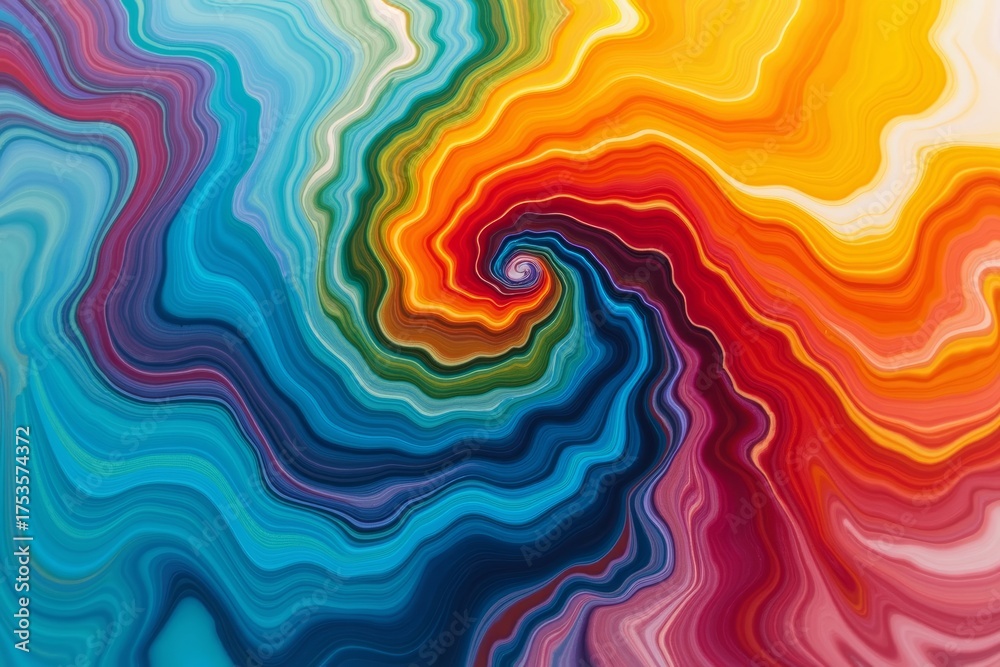 Fototapeta premium Colorful Paint Swirls in Water: A Dynamic Top-Down Abstract Pattern