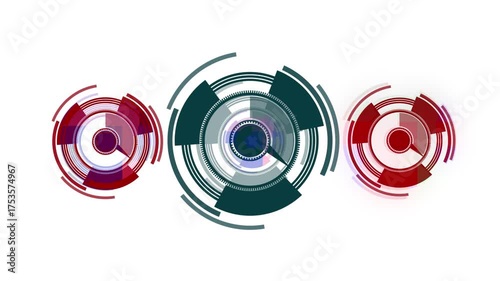 Abstract background with various technological elements.Abstract color technology circles.
